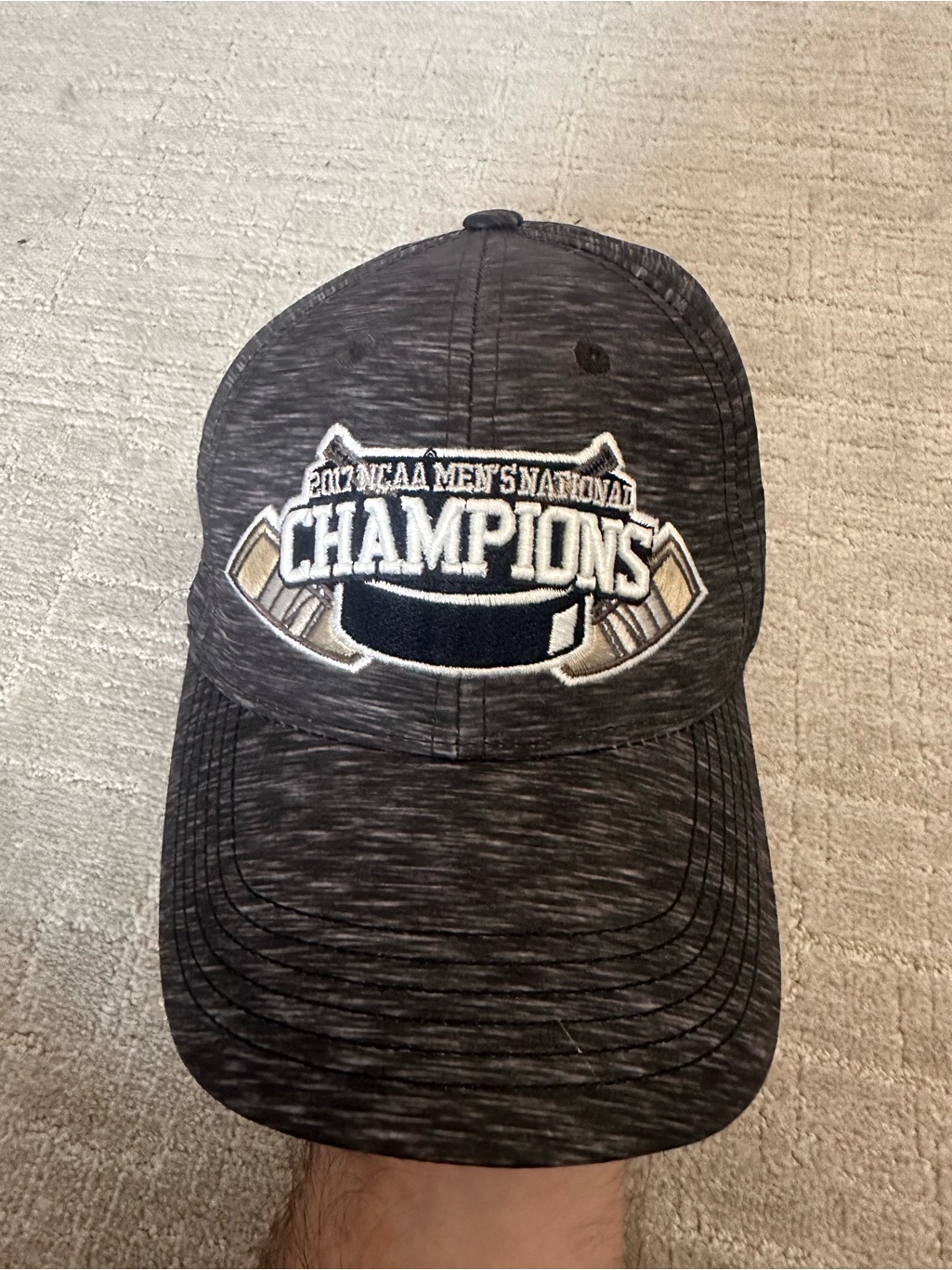2017 Denver University Ncaa Champions Embroidered Hockey Cap  BlackGray
